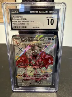 Charizard Ex (2024) Pokemon Black Star Promo Paldean Fates #074 CGC 10 Gem Mint - Image 1
