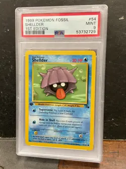 1999 Pokemon TCG Shellder 54/62 Fossil Set First Edition PSA 9 MINT WOTC Vintage - Image 1