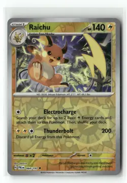 Raichu 064/193 Uncommon Paldea Evolved Pokemon Reverse Holo Near Mint - Image 1
