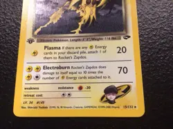 Pokemon Rocket's Zapdos 1st Edition Holo Gym Heroes 15/132 WOTC Vintage 2000 - Image 5