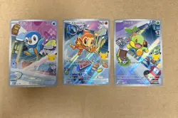 Pokemon First Partner Illistration Collection Series 1 Gen 4 Sinnoh Starters - Image 1