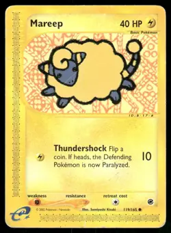 2002 Pokemon Mareep Common Expedition Base Set 119/165 DMG - Image 1