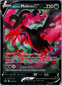 Galarian Moltres V 097/198 SWSH06: Chilling Reign - Pokemon Card - NM - Image 1
