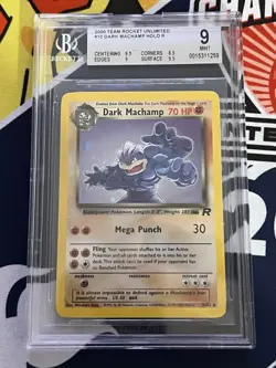 2000 Pokemon Team Rocket Dark Machamp Holo #10 BGS 9 MINT Graded Card - Image 2