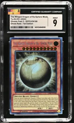 G1N CGC 9 Yugioh Winged Dragon of Ra Sphere MODE GFP2EN180 Ghost Rare STOCK PHOT - Image 1