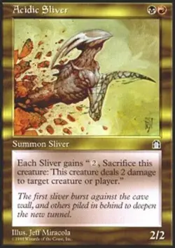 MTG - Acidic Sliver - Stronghold - NM, English Magic FLAT RATE SHIP - Image 1