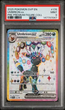 2025 POKEMON SVP EN-SV BLACK STAR PROMO #176 UMBREON EX PSA 9 - Image 1