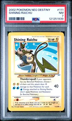 2002 POKEMON NEO DESTINY #111 SHINING RAICHU PSA 7 - Image 1