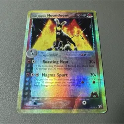 Pokemon Team Magma's Houndoom Reverse Holo Rare 10/95 EX Team Magma 2004 DAMAGED - Image 1