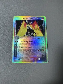 Pokemon Team Magma's Houndoom Reverse Holo Rare 10/95 EX Team Magma 2004 DAMAGED - Image 2