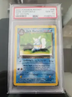 Pokemon Team Rocket 1st Edition Dark Wartortle 46/82 PSA10 - Image 1