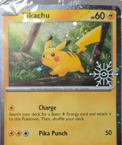Pokemon - Pikachu Swirl 025/165 Snowflake Stamp Cosmo Holo - MP 🍥 - Image 2