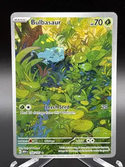 Pokemon TCG Bulbasaur 166/165 Scarlet & Violet 151 Illustration Rare NM English - Image 1