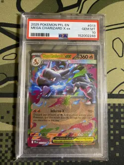 POKEMON TCG - PHANTASMAL FLAMES - MEGA CHARIZARD X EX 013/094 - PSA 10 - Image 1