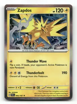 Zapdos 065/167 - Twilight Masquerade Holo - Pokemon Card NM/M - Image 1