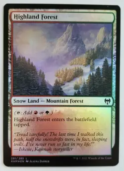 MTG Kaldheim HIGHLAND FOREST 261/285 Land FOIL M/NM - Image 1
