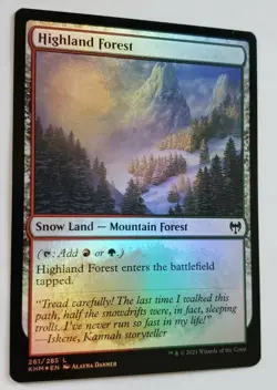 MTG Kaldheim HIGHLAND FOREST 261/285 Land FOIL M/NM - Image 2