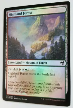 MTG Kaldheim HIGHLAND FOREST 261/285 Land FOIL M/NM - Image 3