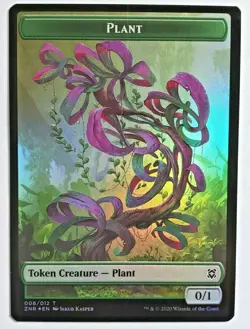 MTG Zendikar Rising ZNR Full Art Plant (008) + Illusion (006) Dbl Tkn Foil M/NM - Image 1