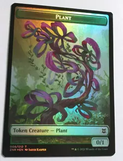 MTG Zendikar Rising ZNR Full Art Plant (008) + Illusion (006) Dbl Tkn Foil M/NM - Image 2