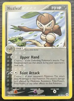 Nuzleaf 45/101 Pokemon TCG EX Hidden Legends Uncommon Light Play LP - Image 1