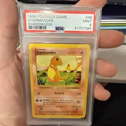 1999 Pokemon Game Charmander Shadowless Card 46/102 PSA 9 Mint - Image 1