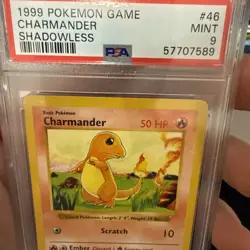 1999 Pokemon Game Charmander Shadowless Card 46/102 PSA 9 Mint - Image 2