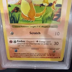 1999 Pokemon Game Charmander Shadowless Card 46/102 PSA 9 Mint - Image 3