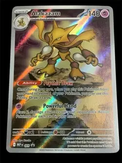 2025 Pokemon - Mega Evolutions - ALAKAZAM - Full Art Holo Black Star Promo 009! - Image 1