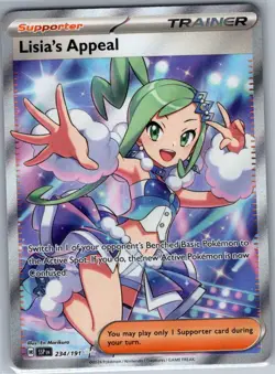 Lisia's Appeal 234/191 SV08: Surging Sparks - Pokemon Card - NM - Image 1