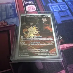 Pokemon Card Team Rocket’s Meowth 203/182 Illustration Rare Destined Rivals NM - Image 1