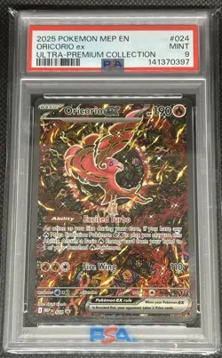 2025 POKEMON MEP BLACK STAR PROMO MEGA CHARIZARD UPC #024 ORICORIO EX PSA 9 - Image 1