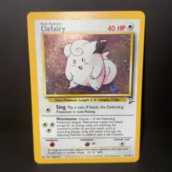 Pokemon TCG Clefairy 6/130 Base Set 2 Holo LP - Image 1