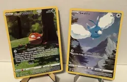 Pokemon Galarian Gallery Lot Swablu GG27 & Hisuian Voltorb GG01 NM Crown Zenith - Image 1