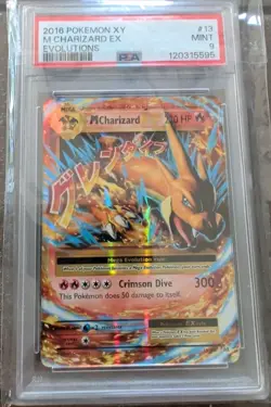 Pokemon TCG Mega Charizard EX 13/108 Evolutions Card PSA 9 - Image 1