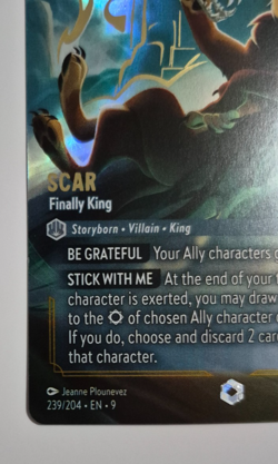 Disney Lorcana Fabled Enchanted Scar Finally King English Rare - Image 3