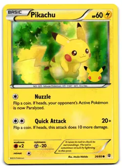 Pikachu 26/83 - Generations Common Pokemon TCG Holo - LP Card - Image 1
