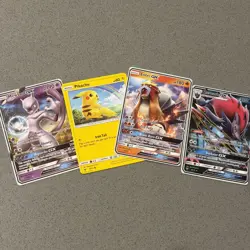 4x Pokemon Cards (2017 Shining Legends Set) Pikachu, Mewtwo GX & More. - Image 1