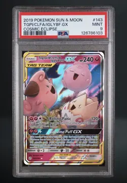 Togepi & Cleffa & Igglybuff GX 143/236 Ultra Rare Holo Card Sm-Cosmic Eclipse - Image 1