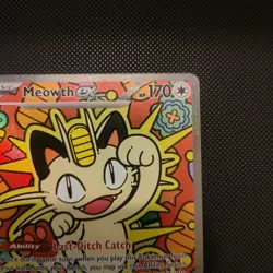 Meowth EX 121/088 Full Art Holo Rare English Pokemon TCG Cat Basic Card - Image 3