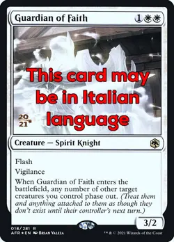MTG GUARDIAN OF FAITH FOIL ITALIANO EXC - GUARDIANO DELLA FEDE - AFR PRE - Image 1