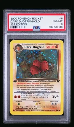 Pokemon TCG Dark Dugtrio 6/82 Rocket 1st Edition Vintage Holo PSA 8 - Image 1