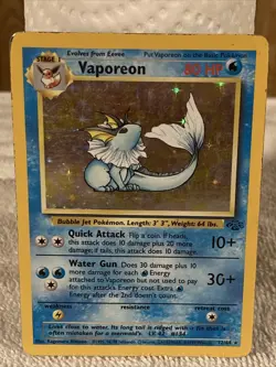 Vaporeon 12/64 Pokemon Jungle Holo Unlimited Rare MP - Image 1