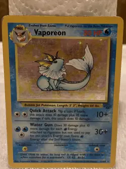 Vaporeon 12/64 Pokemon Jungle Holo Unlimited Rare MP - Image 2