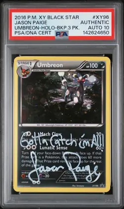 2016 POKEMON XY BLACK STAR PROMO #XY96 UMBREON-HOLO PSA AUTHENTIC AUTO 10 - Image 1