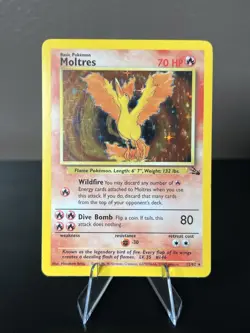 Pokemon Moltres 12/62 Holo Rare Fossil 1999 WotC LP Vintage - Image 3