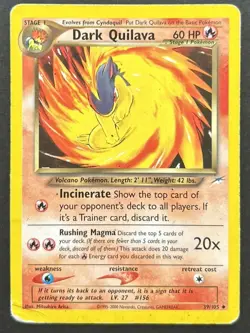 Pokemon TCG Dark Quilava Neo Destiny 39/105 Regular HP/Damaged Corner - Image 1