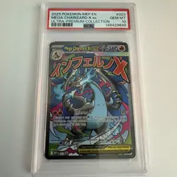 2025 POKEMON MEP EN-ME BLACK STAR PROMO #023 MEGA CHARIZARD X EX PSA 10 - Image 1