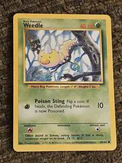 Weedle 69/102 | Base Set Regular | Pokemon TCG Common - Image 1