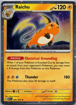 Raichu (Cosmos Holo) Rare Miscellaneous Cards & Products 026/165 NM - Image 1